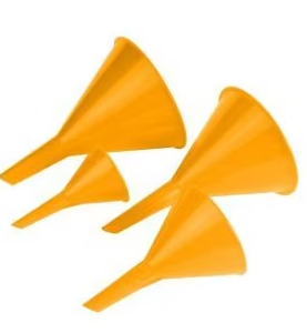 TOLSEN 65228 4PC FUNNELS 2",3", 4",5"