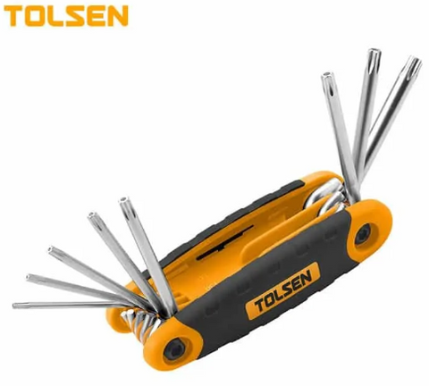 TOLSEN 20069 8PC FOLDING TORX HEX KEY SET