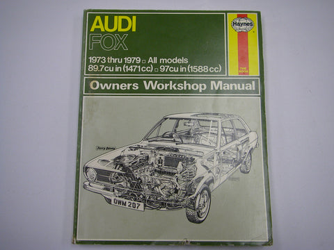 HAYNES MANUAL BOOK 207 AUDI FOX 1973-1979