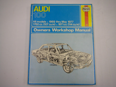 HAYNES MANUAL BOOK 162 AUDI 100 1969-1977