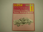 HAYNES MANUAL BOOK 419 DODGE COLT 1977-1978